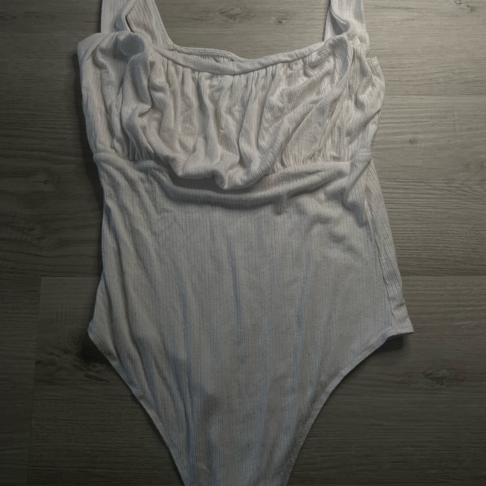 Cowl neck body suit (white)